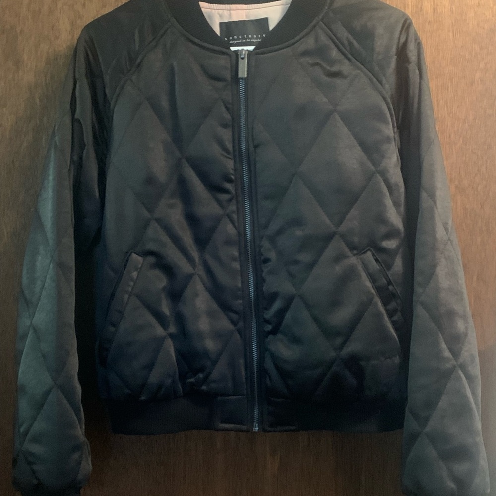 Black quilted bomber jacket by Sanctuary in size Small